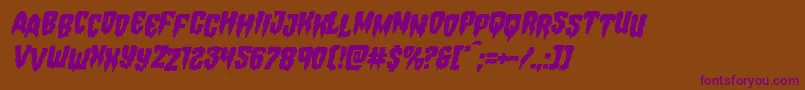 Hemogoblinstagital-Schriftart – Violette Schriften auf braunem Hintergrund