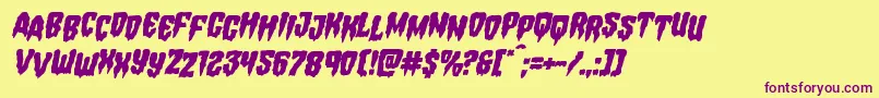 Hemogoblinstagital Font – Purple Fonts on Yellow Background