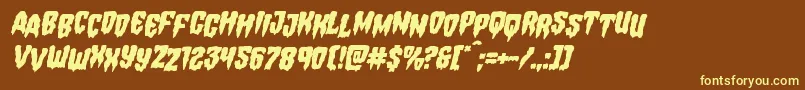 Hemogoblinstagital Font – Yellow Fonts on Brown Background
