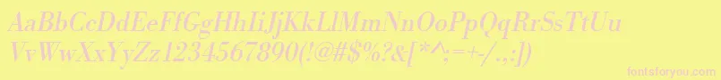 UrwbodonitnarOblique Font – Pink Fonts on Yellow Background