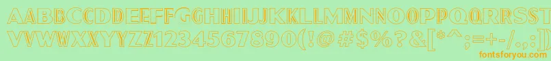 Sgtpeppersoutline Font – Orange Fonts on Green Background