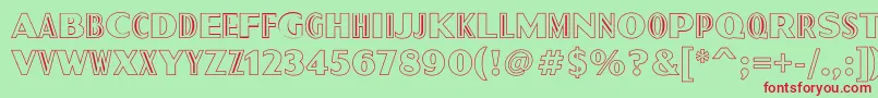 Sgtpeppersoutline Font – Red Fonts on Green Background