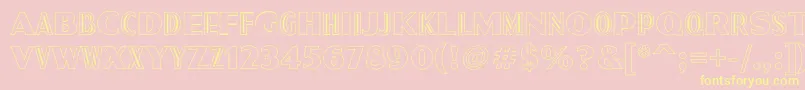 Sgtpeppersoutline Font – Yellow Fonts on Pink Background