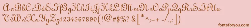 Шрифт LightscriptRegularDb – коричневые шрифты на розовом фоне