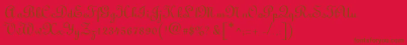 LightscriptRegularDb Font – Brown Fonts on Red Background