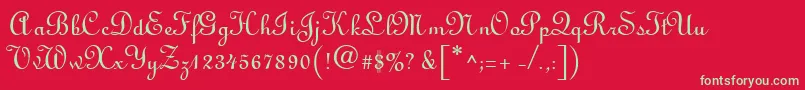 LightscriptRegularDb-fontti – vihreät fontit punaisella taustalla