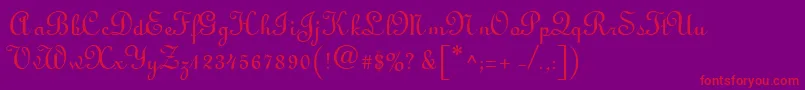 Police LightscriptRegularDb – polices rouges sur fond violet