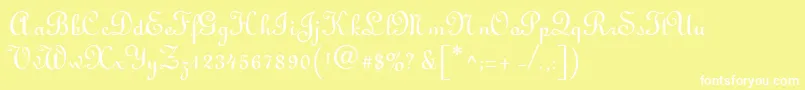 LightscriptRegularDb Font – White Fonts on Yellow Background