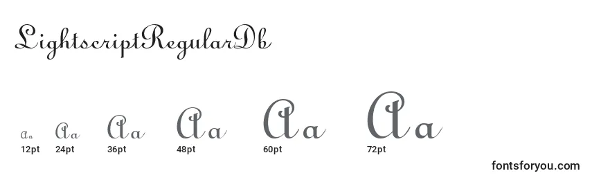 LightscriptRegularDb Font Sizes