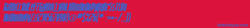 フォントSfIronGothicOblique – 赤い背景に青い文字