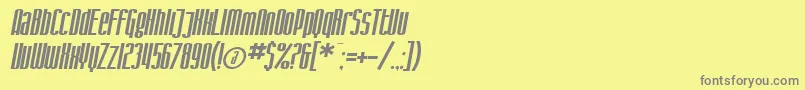 フォントSfIronGothicOblique – 黄色の背景に灰色の文字