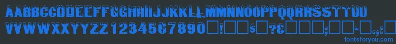 IcedisplaycapssskRegular Font – Blue Fonts on Black Background