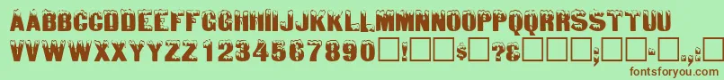 IcedisplaycapssskRegular Font – Brown Fonts on Green Background