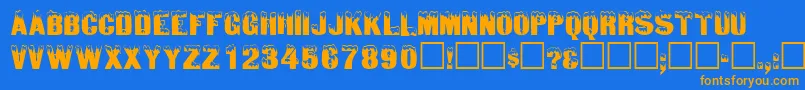 IcedisplaycapssskRegular Font – Orange Fonts on Blue Background