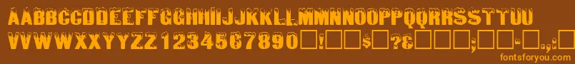 IcedisplaycapssskRegular Font – Orange Fonts on Brown Background