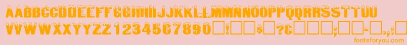 IcedisplaycapssskRegular Font – Orange Fonts on Pink Background