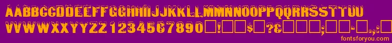 IcedisplaycapssskRegular Font – Orange Fonts on Purple Background