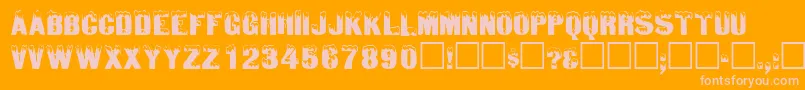 フォントIcedisplaycapssskRegular – オレンジの背景にピンクのフォント