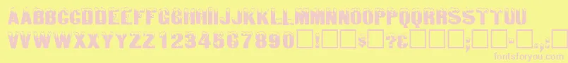 IcedisplaycapssskRegular Font – Pink Fonts on Yellow Background
