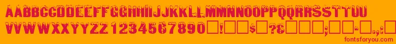 IcedisplaycapssskRegular Font – Red Fonts on Orange Background