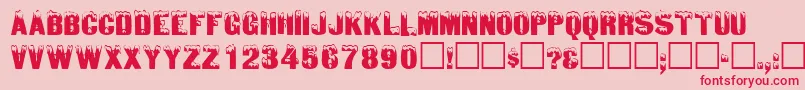 IcedisplaycapssskRegular Font – Red Fonts on Pink Background