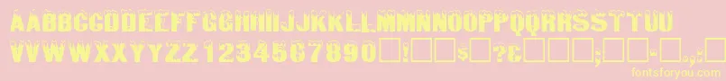 IcedisplaycapssskRegular Font – Yellow Fonts on Pink Background
