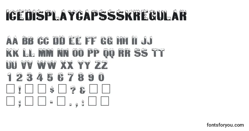 characters of icedisplaycapssskregular font, letter of icedisplaycapssskregular font, alphabet of  icedisplaycapssskregular font