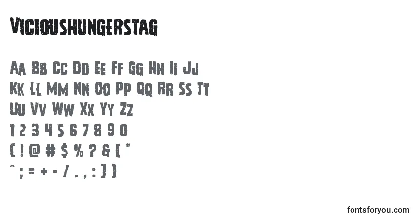 A fonte Vicioushungerstag – alfabeto, números, caracteres especiais