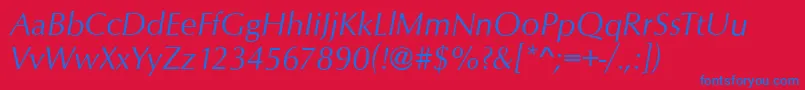 Czcionka OpusItalic – niebieskie czcionki na czerwonym tle