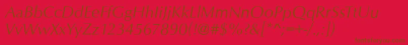 OpusItalic Font – Brown Fonts on Red Background