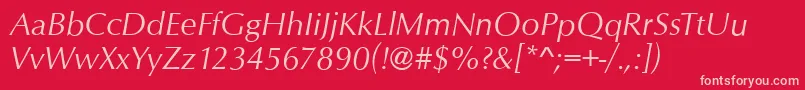 OpusItalic Font – Pink Fonts on Red Background