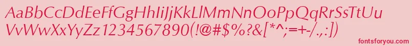 OpusItalic Font – Red Fonts on Pink Background