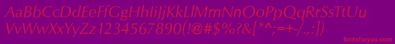 OpusItalic Font – Red Fonts on Purple Background