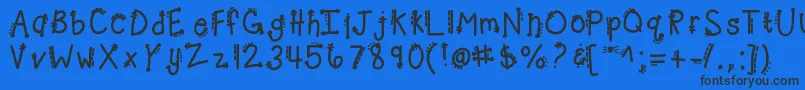 Kbcheetahrita-Schriftart – Schwarze Schriften auf blauem Hintergrund