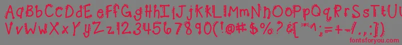 Kbcheetahrita Font – Red Fonts on Gray Background