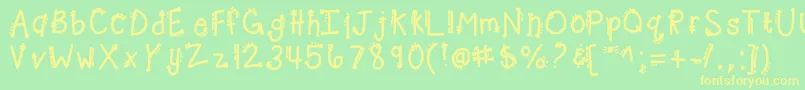 Kbcheetahrita Font – Yellow Fonts on Green Background