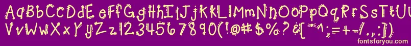 Kbcheetahrita Font – Yellow Fonts on Purple Background