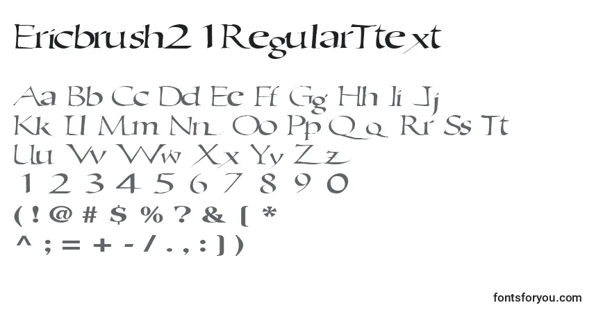 Ericbrush21RegularTtext-fontti – aakkoset, numerot, erikoismerkit
