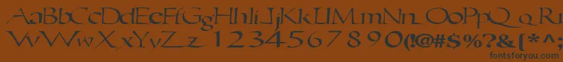 Ericbrush21RegularTtext Font – Black Fonts on Brown Background