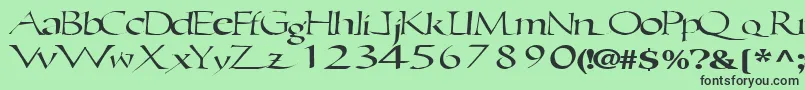 Ericbrush21RegularTtext Font – Black Fonts on Green Background