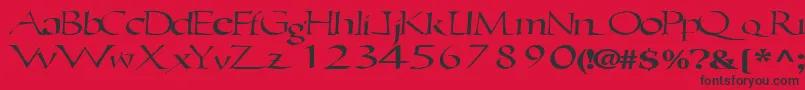 Ericbrush21RegularTtext Font – Black Fonts on Red Background