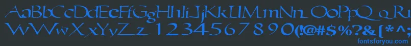Ericbrush21RegularTtext Font – Blue Fonts on Black Background
