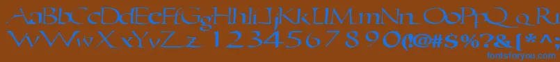 fuente Ericbrush21RegularTtext – Fuentes Azules Sobre Fondo Marrón