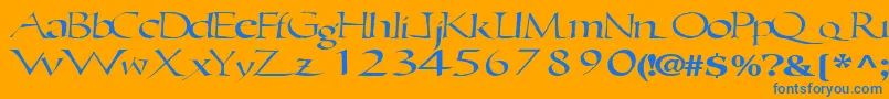 Ericbrush21RegularTtext Font – Blue Fonts on Orange Background