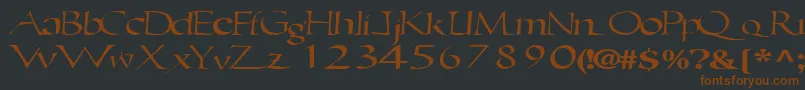 Ericbrush21RegularTtext Font – Brown Fonts on Black Background