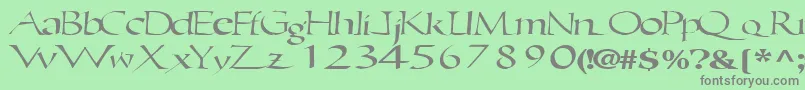 Ericbrush21RegularTtext Font – Gray Fonts on Green Background