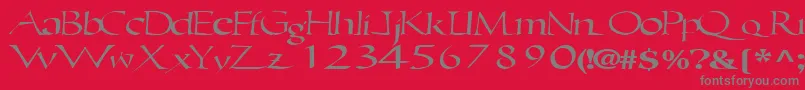 Ericbrush21RegularTtext-Schriftart – Graue Schriften auf rotem Hintergrund