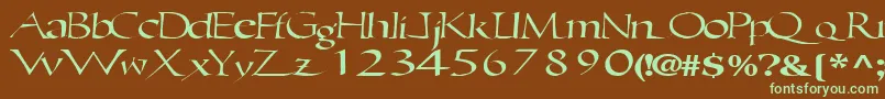 Ericbrush21RegularTtext Font – Green Fonts on Brown Background