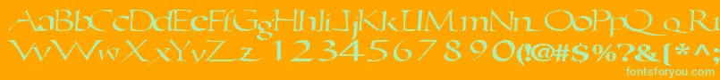 Ericbrush21RegularTtext Font – Green Fonts on Orange Background