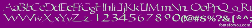 Ericbrush21RegularTtext Font – Green Fonts on Purple Background